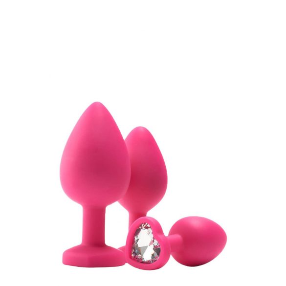 Kit de antrenament anal Flirts - set dildo anal (3 buc) - roz 