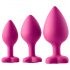 Kit de antrenament anal Flirts - set de dopuri anale (3 buc) - roz