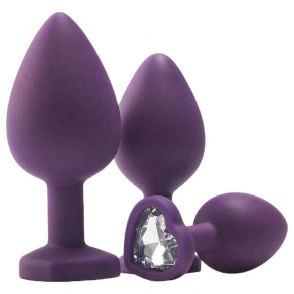 Kit de instruire anală Flirts - set dildo anal (3 buc) - mov 