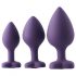 Kit de instruire anală Flirts - set dildo anal (3 buc) - mov 