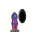 Vibrator anal din sticlă Glamour Glass cu radio și valuri colorate 