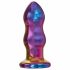 Vibrator anal din sticlă Glamour Glass cu radio și valuri colorate 