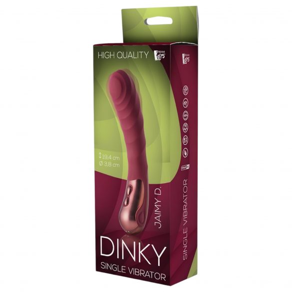 Jaimy D. Single - vibrator cu acumulator pentru punctul G, striat (bordo) 