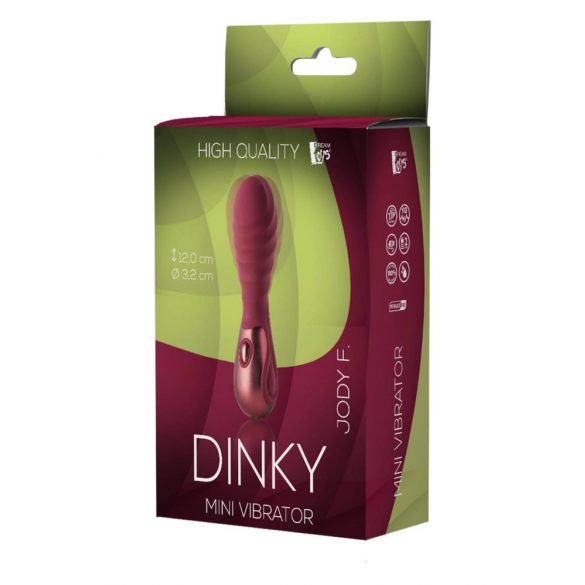 Dinky Jody F. Mini - vibrator mini cu nervuri, reîncărcabil (burgund) 