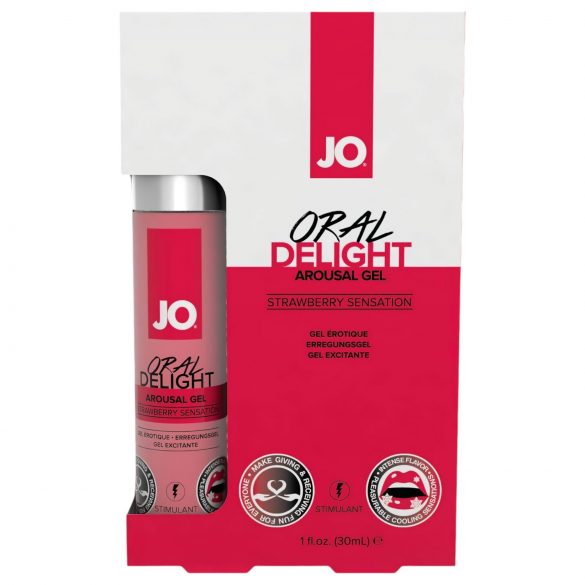 System JO Delight Oral - lubrifiant comestibil răcoritor - căpșună (30ml) 