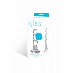 GLAS - dildo anal ondulat din sticlă (transparent)