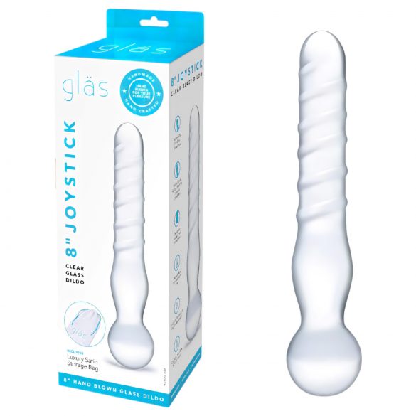 GLAS - dildo din sticlă cu două capete (transparent)