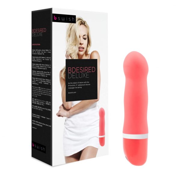 B SWISH Bdesired Deluxe - vibrator cu cap proeminent (coral) 