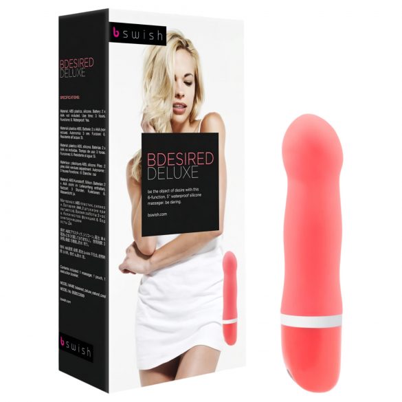 B SWISH Bdesired Deluxe - vibrator cu cap proeminent (coral) 