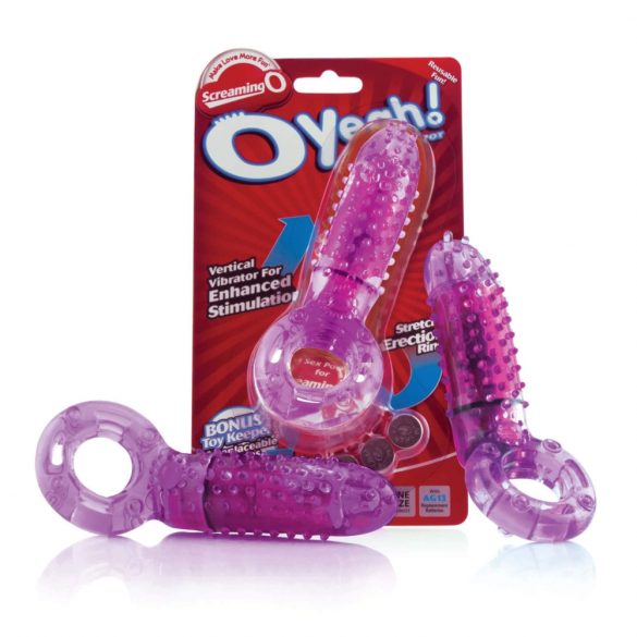 Screaming O Oyeah - inel penian vibrator și rezistent la apă (mov) 