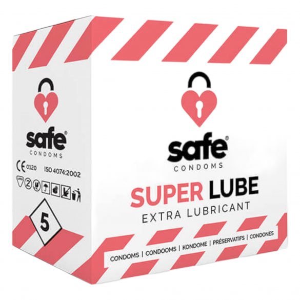 Prezervative extra-lubrifiate SAFE Super Lube (5 buc) 