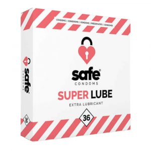 SAFE Super Lube - prezervativ extra lubrificat (36 bucăți)