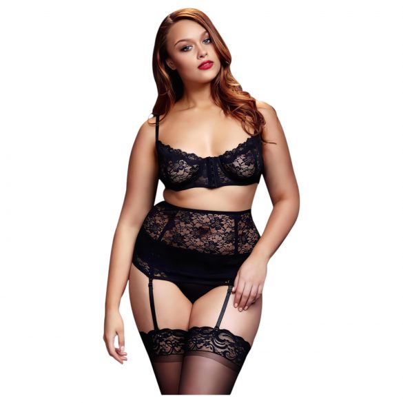 BACI Plus Size - set lenjerie din dantelă - negru (XL-XXL) 