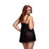 BACI Plus Size - babydoll cu buline deschis - negru (XL-XXL) 