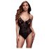 Body transparent cu guler - negru (S-L) 