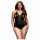 / BACI Plus Size - body transparent cu guler, negru (XL-XXL)