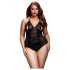 / BACI Plus Size - body transparent cu guler, negru (XL-XXL)