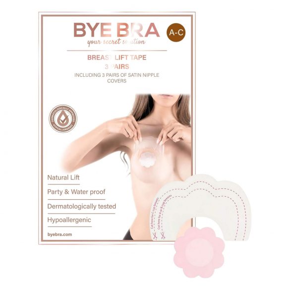 / Bye Bra A-C - benzi lift invizibile pentru bust - roz (3 perechi)