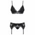 Set lenjerie din dantelă Obsessive 810-SEG-1 (negru) 