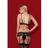 Obsessive Wonderia - set lenjerie din dantelă brodată (negru)  - L/XL