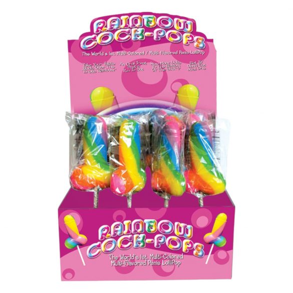 Pop colorat în formă de penis - acadea (85g) - cu fructe 