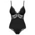 Obsessive 810-TED-1 - body elastic decorat cu dantelă (negru)