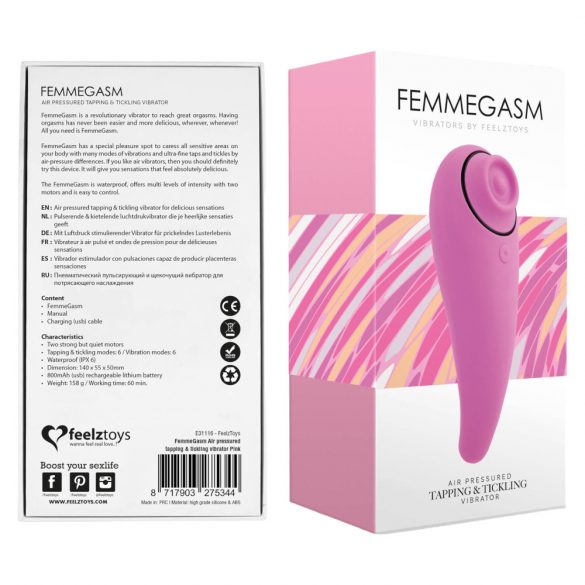 FEELZTOYS Femmegasm - vibrator vaginal și clitoridian rezistent la apă (roz) 