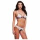 Set de sutien din dantelă cu flori și slip deschis la spate - Baci 