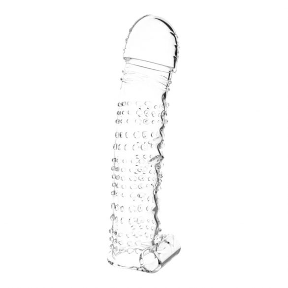 Manșon penis cu vibrații și textură (transparent) 