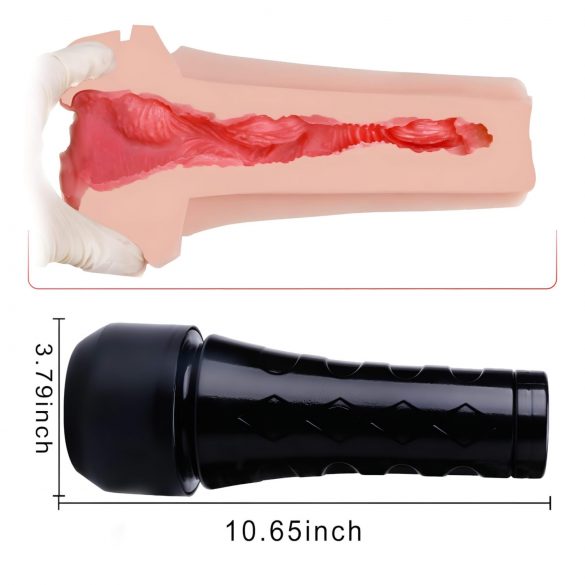 Tracy's Dog 3D Stroker - vagină artificială realistă în carcasă (negru-natural)